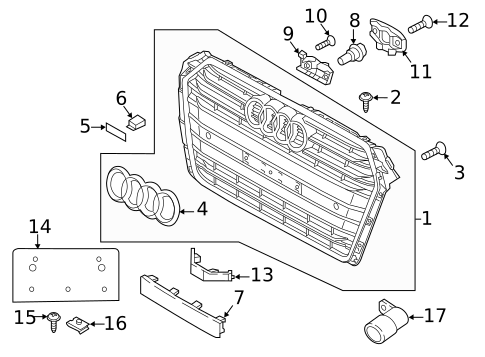 Grille & Components for 2017 Audi A4 Quattro #0