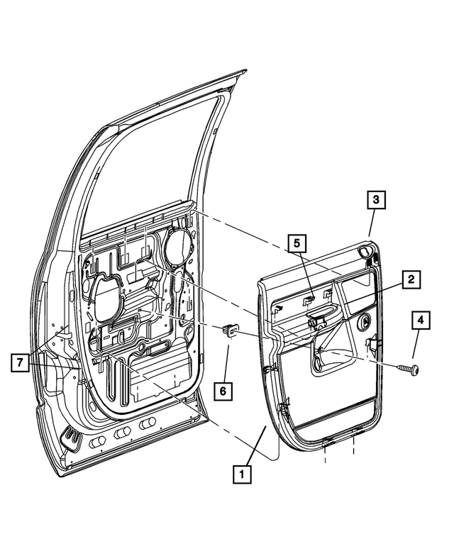 5JV221J3AD - Interior Trim: Rear Door Trim Panel, Right for Mopar Image image