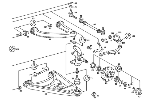 Steering Knuckle and Control Arm for 1984 Mercedes-Benz 380SL #1