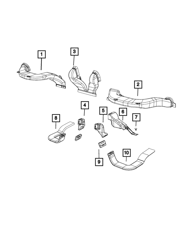 5YJ77LXHAA - Air Conditioners and Heaters: Center Distribution Duct for Mopar Image