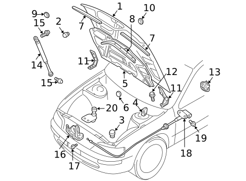 Hood & Components for 2002 INFINITI I35 #0
