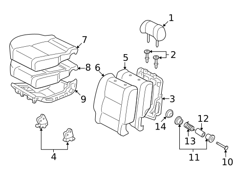 Rear Seat Components for 2005 Toyota Sequoia #2