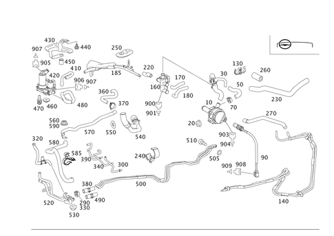 Heating Water Lines for a/C System in Rear for 2012 Mercedes-Benz S400 #0