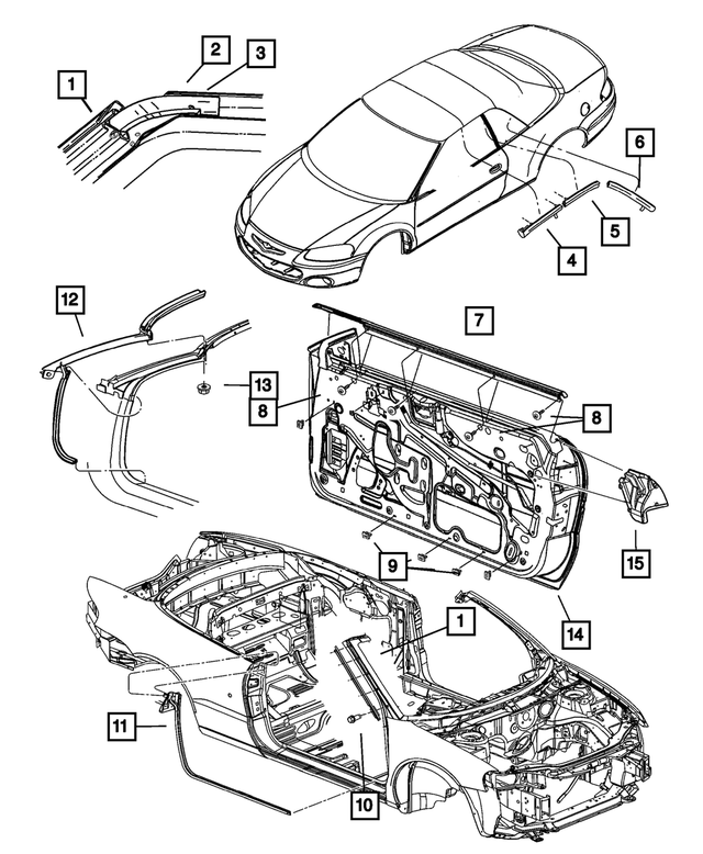 4724329AC - Doors and Related Parts: Weatherstrip Retainer, Left for Mopar Image