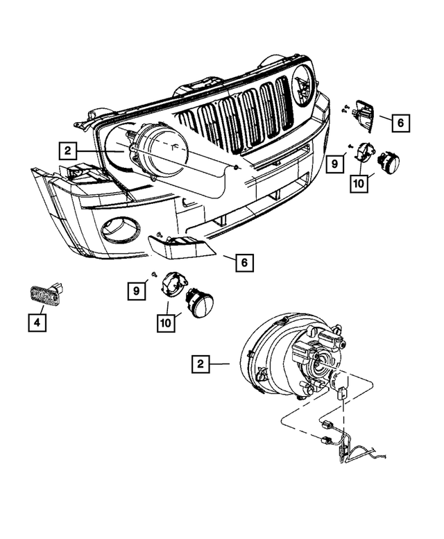5303875AE - Electrical: Headlamp, Left for Mopar Image