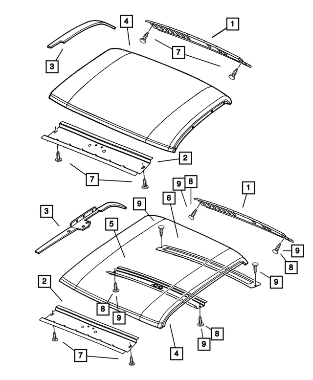 55257166AB - : Roof Rail, Right for Mopar Image