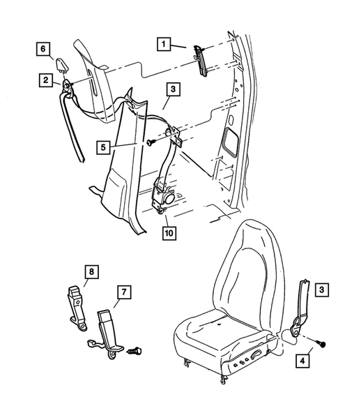 Seat Belts-Front and Rear for 2001 Dodge Durango #1