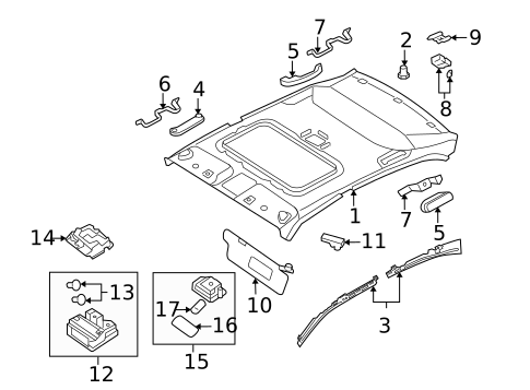 Interior Trim - Roof for 2010 Kia Optima #0