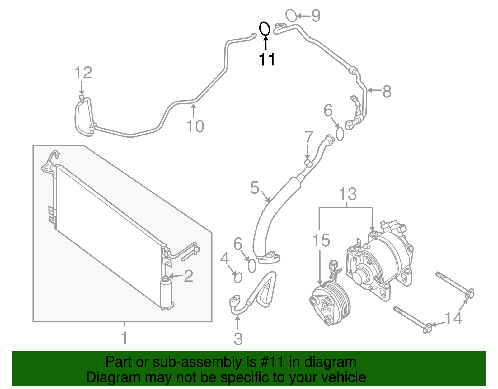Front AC Line O-Ring - Nissan (92471-HC050)