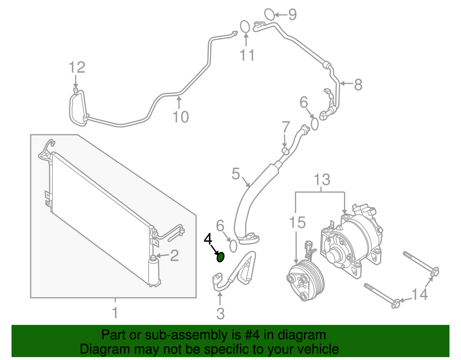 A/C Refrigerant Line O-Ring - Nissan (92472-N823A)