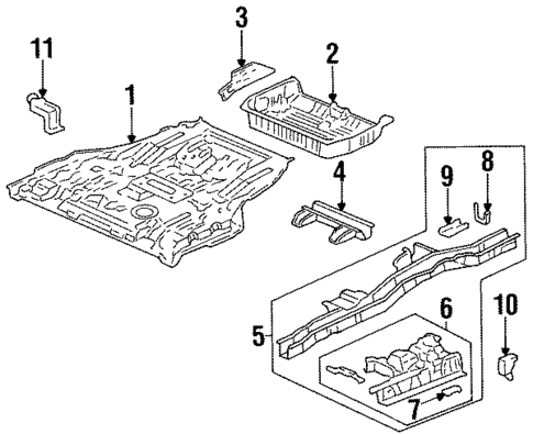 Rear Floor & Rails for 1995 Honda Odyssey #0