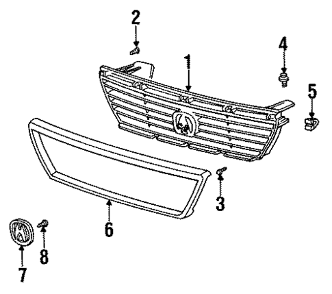 Grille for 1992 Acura Vigor #0