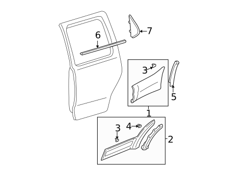 Exterior Trim - Rear Door for 2006 Mazda Tribute #0
