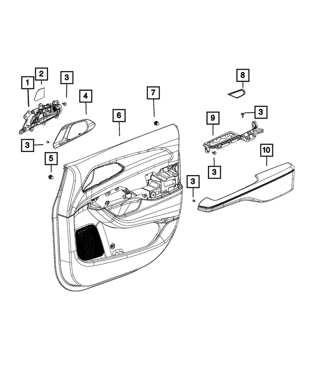 « 5RP602D2AK –  : Garnissage De Porte Avant Panneau, Côté Droit pour Mopar Image »