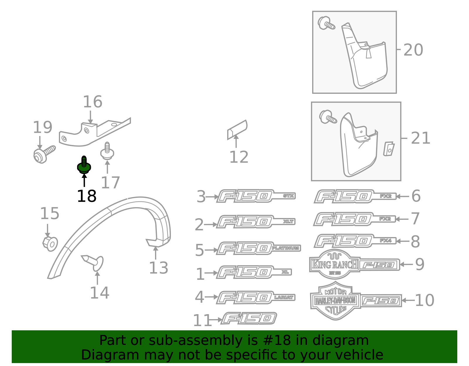 NEW OEM 2009-2020 Ford F-Series Escape Push Pin Panel Rivet W714584S300 4 ea