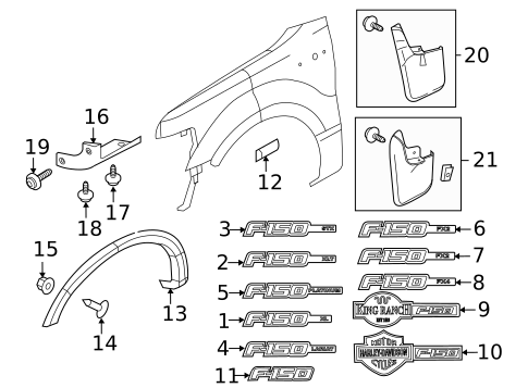 Exterior Trim - Fender for 2010 Ford F-150 #0