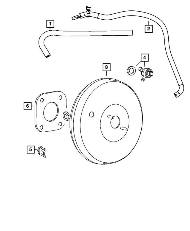 5105156AH - Brakes: Brake Booster Vacuum Hose for Dodge: Caliber | Jeep: Compass, Patriot Image