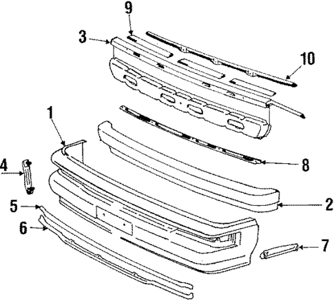 Bumper & Components - Front for 1986 Toyota Van #0