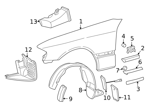 Fender & Components for 1999 Mercedes-Benz C230 #0