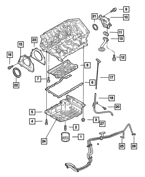 Engine Oiling for 2003 Chrysler Sebring #0