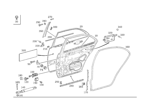 Rear Doors for 1998 Mercedes-Benz E430 #2