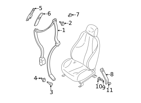 Front Seat Belts for 2001 Chevrolet Cavalier #1