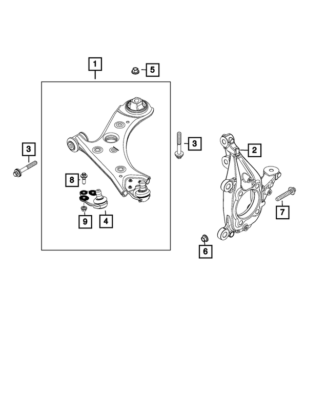 4787958AA - Front Suspension: Suspension Knuckle, Left for Mopar Image