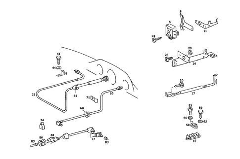 Speed Sensor, Speedometer Flexible Shaft and Oil Pressure Gauge Line for 1985 Mercedes-Benz 380SL #0