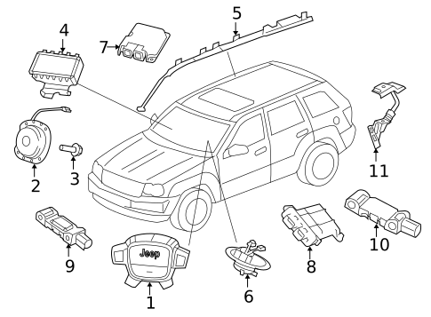 Air Bag Components for 2005 Jeep Grand Cherokee #0