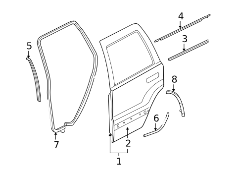 Door & Components for 2005 Jeep Grand Cherokee #0