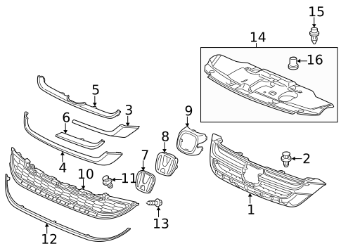Grille & Components for 2011 Honda CR-V #0