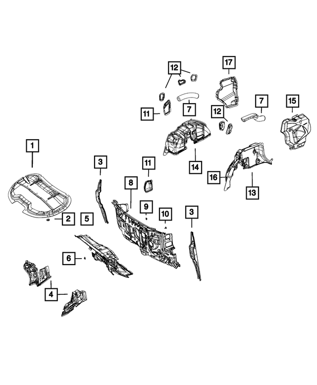 68225667AA - : Body Stuffer Foam Kit, Right for Mopar Image