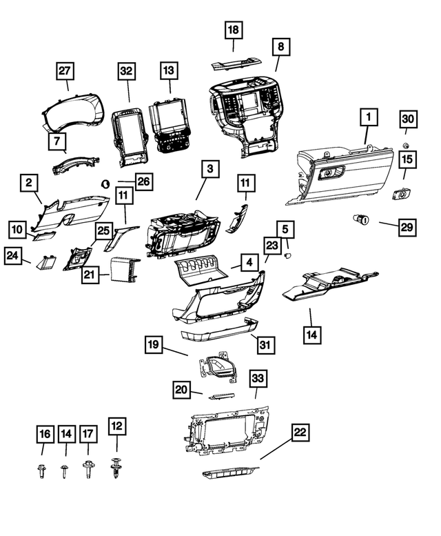 6YK17RN8AA - Interior Trim: Instrument Panel Glove Box for Mopar Image image
