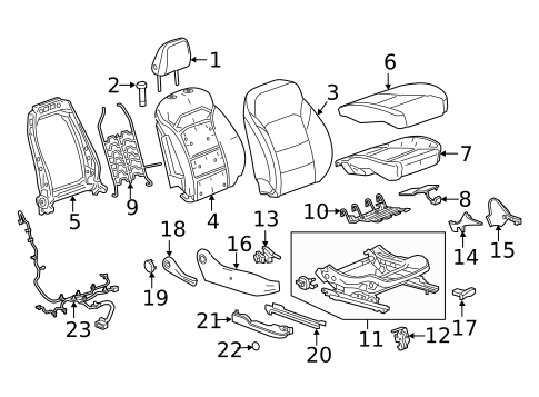 Passenger Seat Components for 2018 Chevrolet Malibu #8