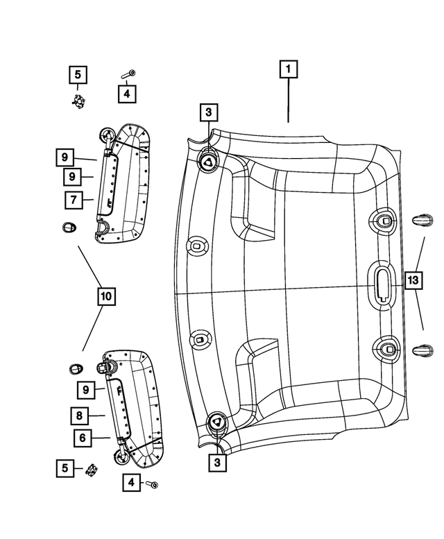 « 5SX34BD1AC – Interior Trim : Garnissage Du Pavillon pour Mopar Image »