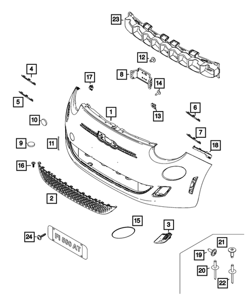 Front Bumper and Fascia for 2024 Fiat 500E #0