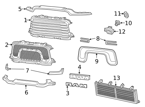 Grille & Components for 2023 Ram 2500 #0