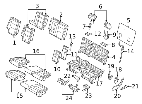 Rear Seat Components for 2014 Jeep Grand Cherokee #1