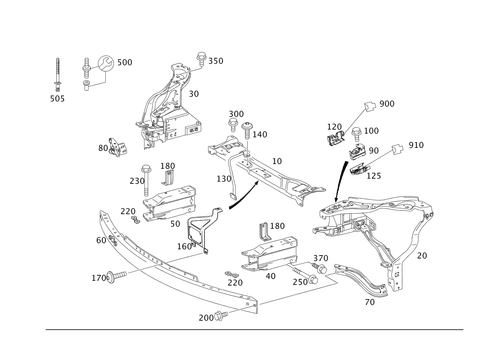 Front Reinforcement and Radiator Support for 2011 Mercedes-Benz E550 #0