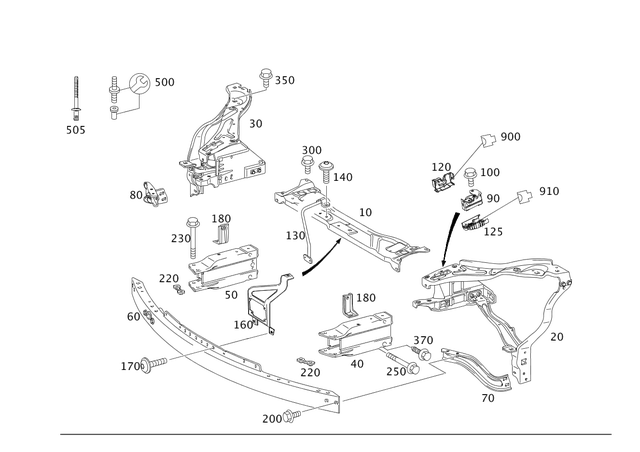 2126200595 - Front-End Assembly, Front Panel: Absorber for Mercedes-Benz Image image
