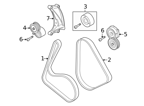 Belts & Pulleys for 2012 Volkswagen Touareg #0