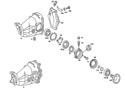 Rear Axle Housing with Differential for 1986 Mercedes-Benz 190E #0