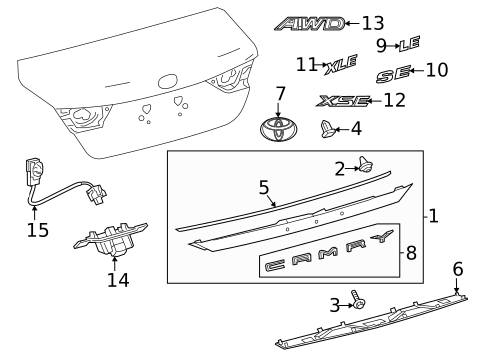 Exterior Trim - Lift Gate for 2020 Toyota Camry #0