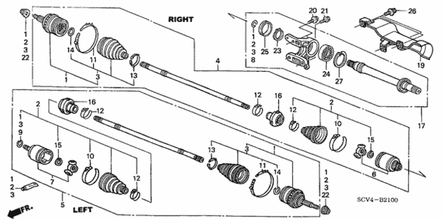 Driveshaft - Half Shaft for 2005 Honda Element #0