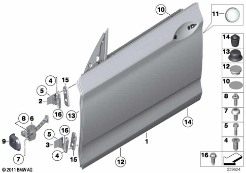 Door, Front for 2009 BMW 535iX #0