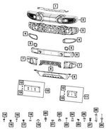 6BU58XS9AA - Frame, Bumper and Fascia: Front Bumper Applique, Right for Jeep: Wrangler Image