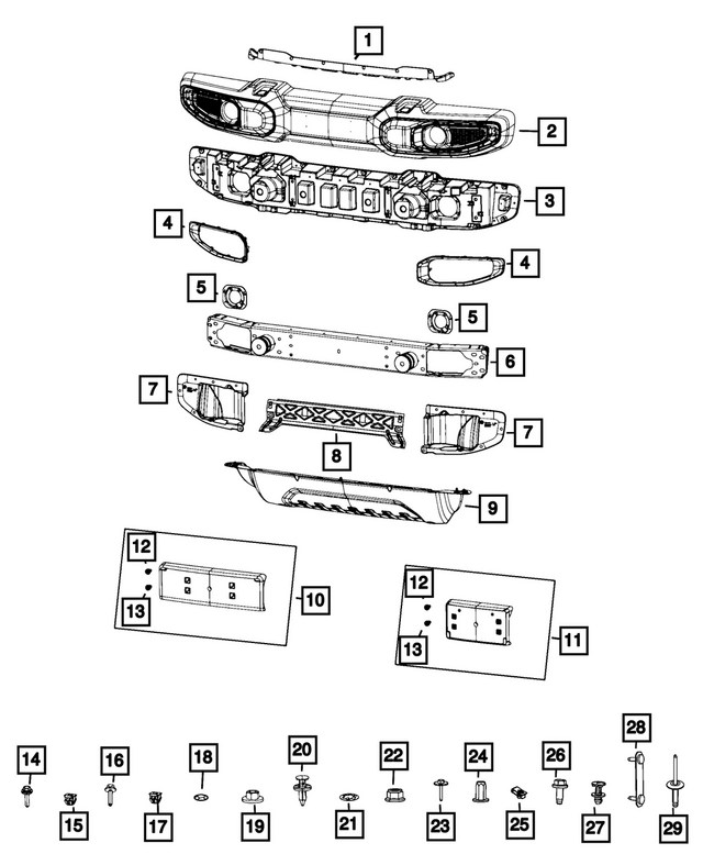 6BU58XS9AA - Frame, Bumper and Fascia: Front Bumper Applique, Right for Mopar Image image
