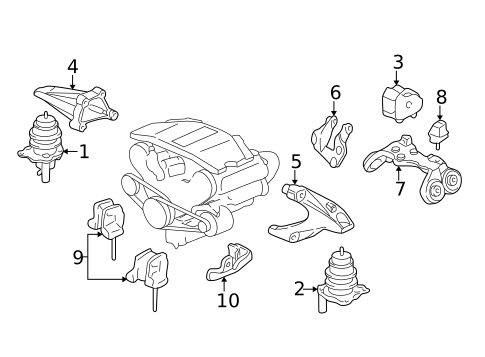 Engine & Trans Mounting for 2004 Acura RL #0