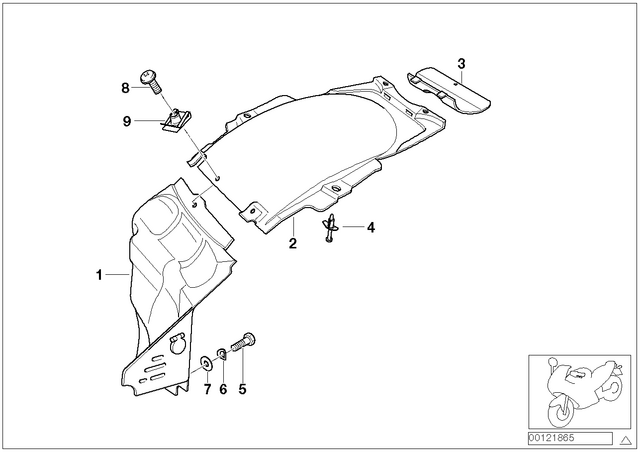46632313439 - Frame and Mounting Parts: Oval-Head Screw With Washer - M5X20-Zns Switch for BMW-Motorrad Image