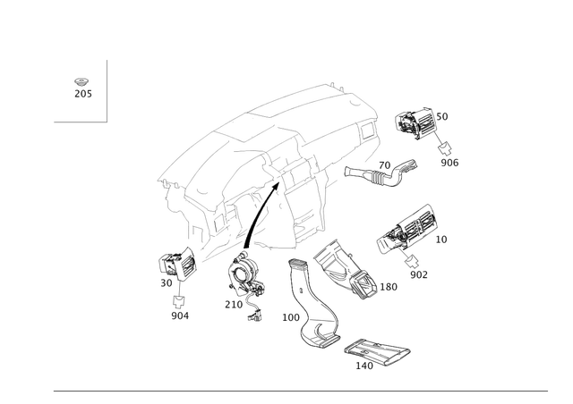 2048310000 - Heating and Ventilation: Air Duct for Mercedes-Benz Image image